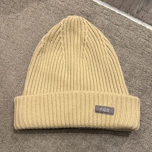Figs Tan Ribbed Knit Beanie